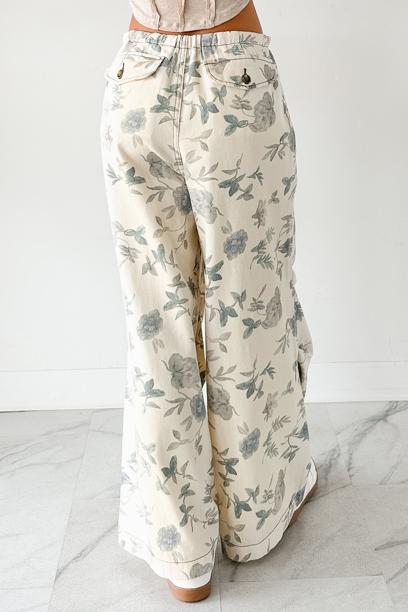 Lorelei Wide Leg Floral POL Jeans (Cream/Floral)